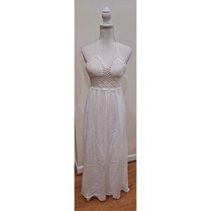 lilbetter women's beach crochet backless bohemian halter maxi long dress | Dresses | Lilbetter Womens Open Back For Women while the dusty pink